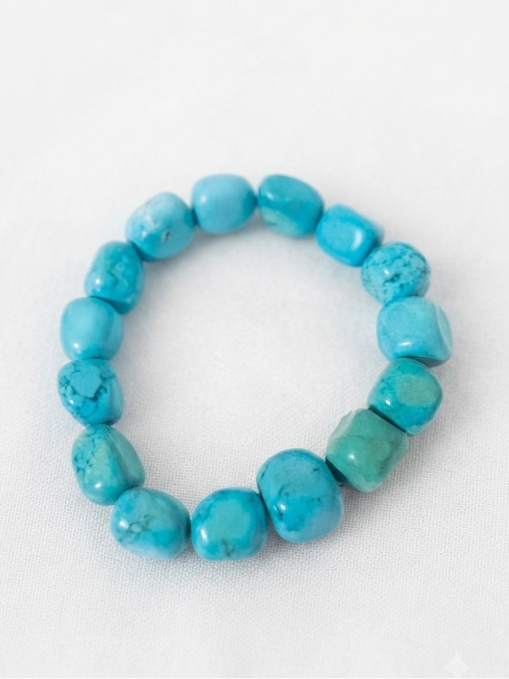 Turquoise Nugget Stretch Bracelet - Bright Turquoise